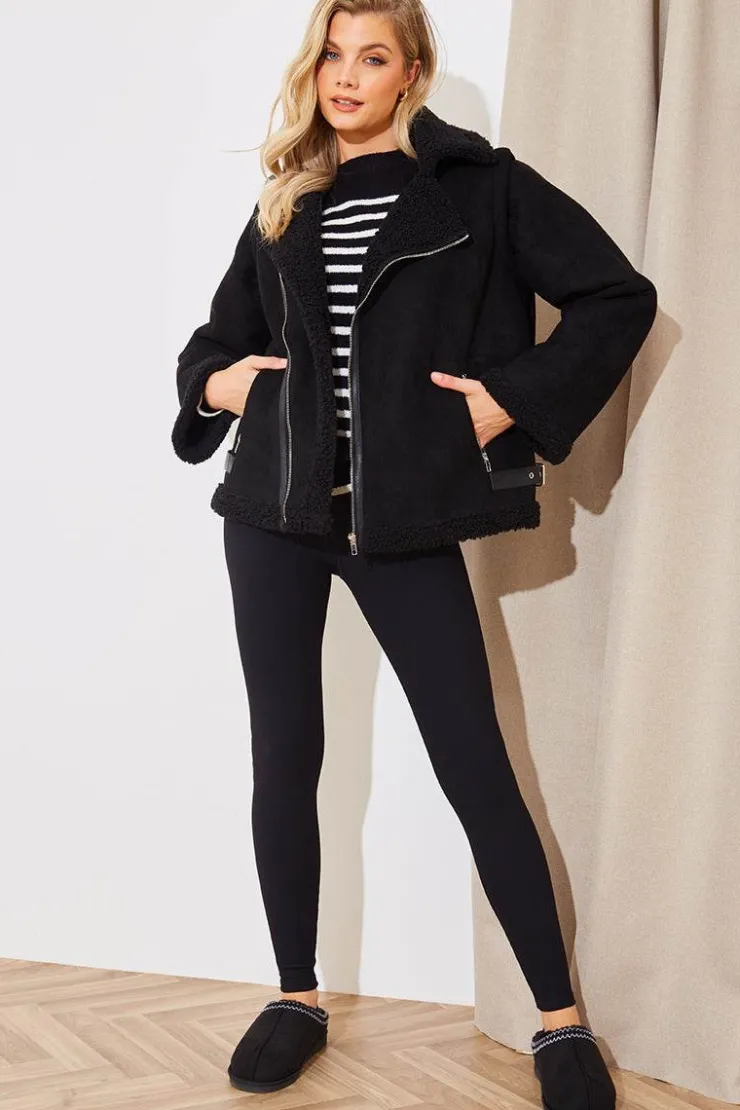Online In The Style 2 In 1 Aviator Coat Gilet