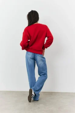 Sale Fits 97 Printed Varsity Sweatshirt Red