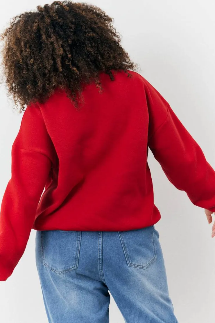 Sale Fits 97 Printed Varsity Sweatshirt Red