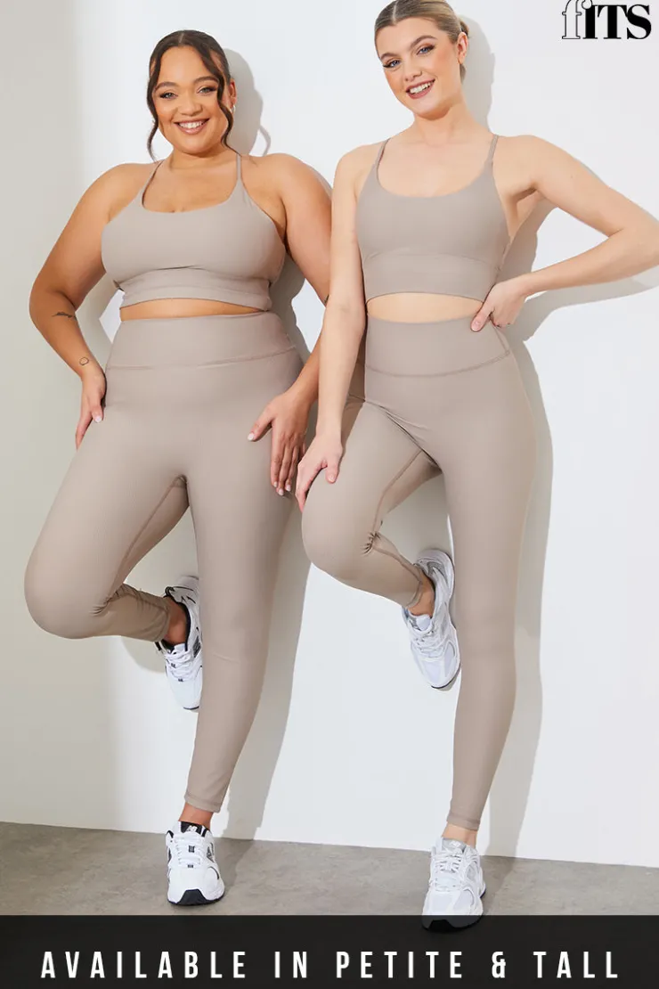 Outlet Fits Active Sculpt Ribbed Sports Leggings Mocha