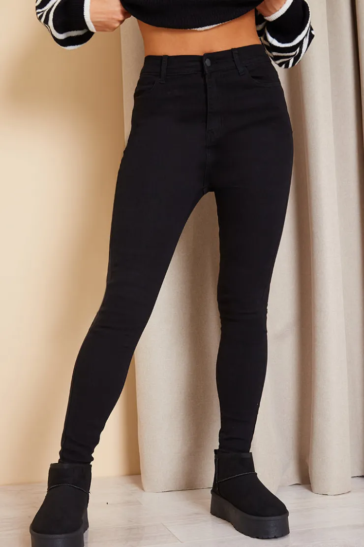 Best In The Style Adjustable Skinny Jeans Black