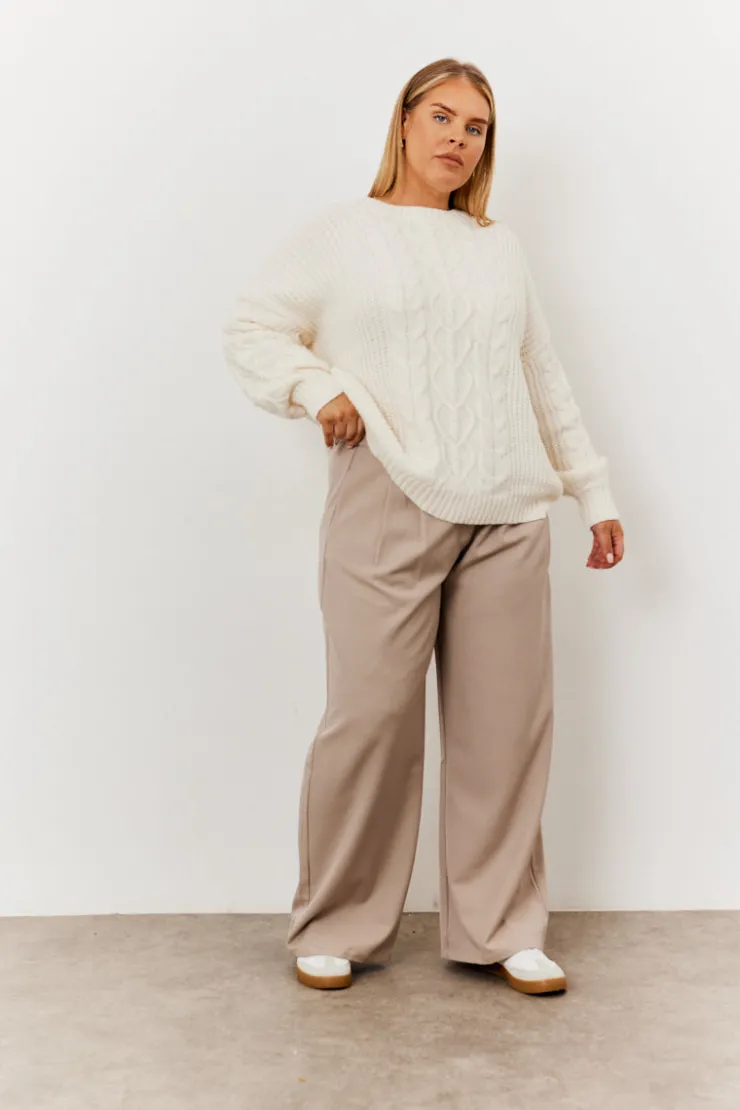 Outlet In the Style Adjustable Wide Leg Trouser Stone