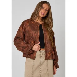 New Urban Bliss Animal Suede Bubble Hem Jacket