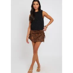 New Urban Bliss Animal Suede Mini Skirt