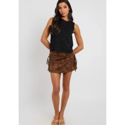 New Urban Bliss Animal Suede Mini Skirt