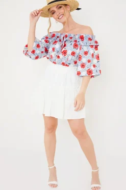 Sale In the Style Ascot Blouse Blue