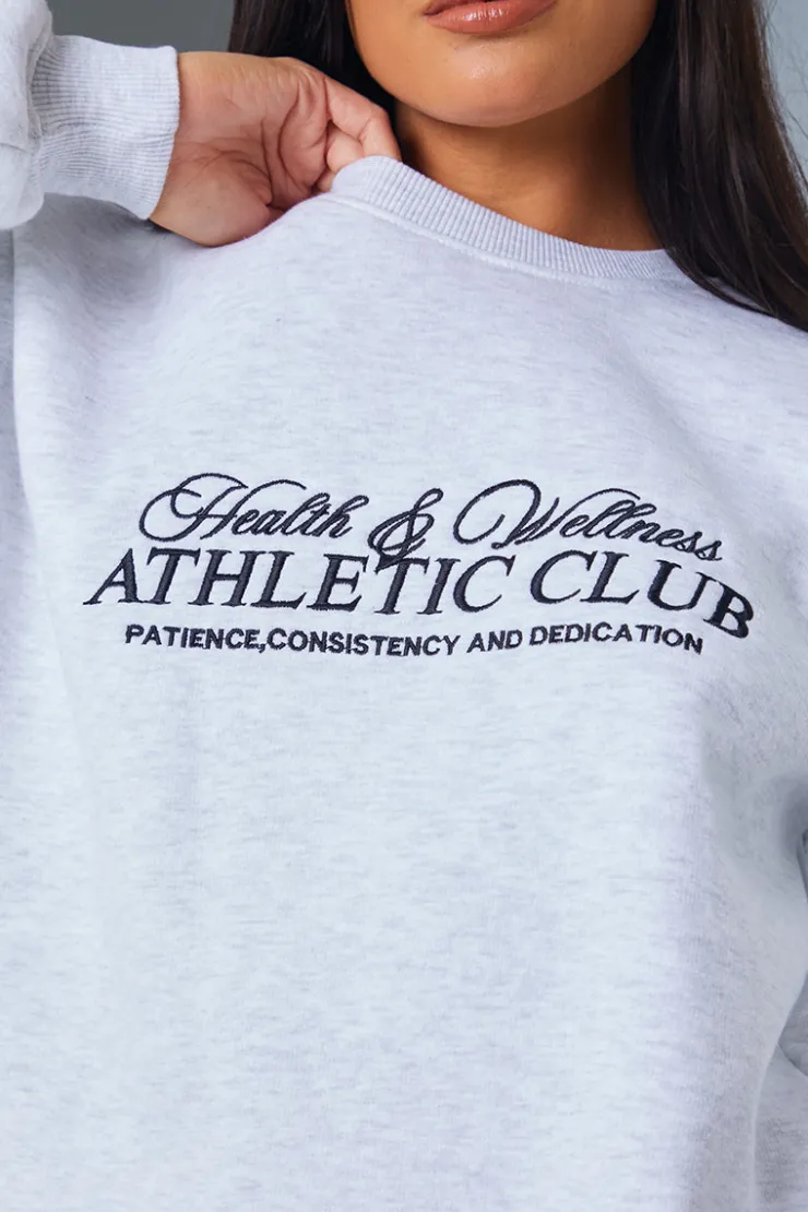 Clearance In the Style Athletic Club' Slogan Oversized Sweater