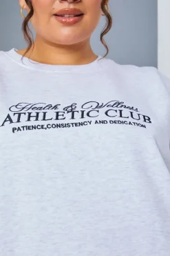 Clearance In the Style Athletic Club' Slogan Oversized Sweater