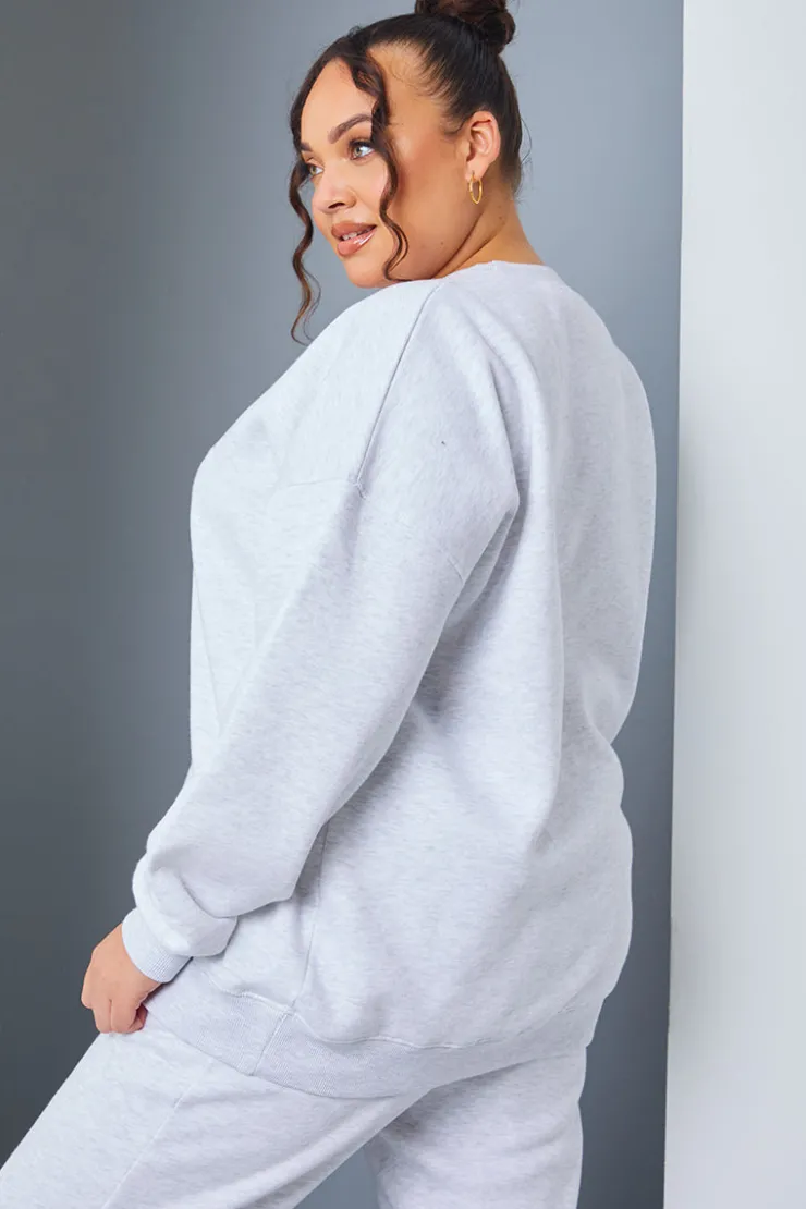 Clearance In the Style Athletic Club' Slogan Oversized Sweater