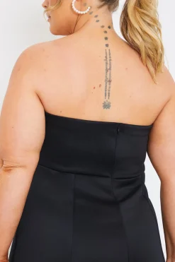Clearance In The Style Bandeau A Line Mini Dress Black