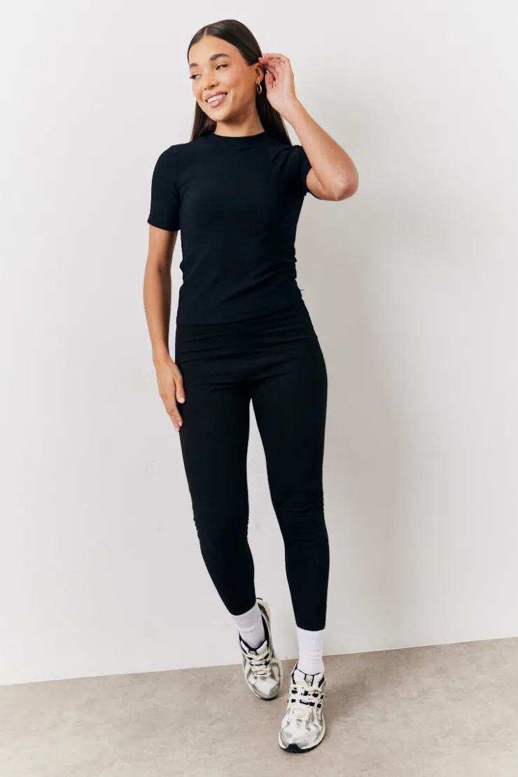 Sale In The Style 2 Pack Jersey Legging Black