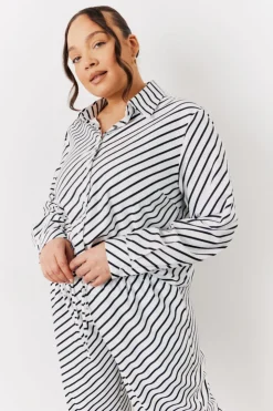 Clearance In The Style Black & White Striped Shirt Multi