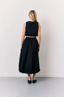 Hot In The Style Balloon Co-Ord Crop Top Black