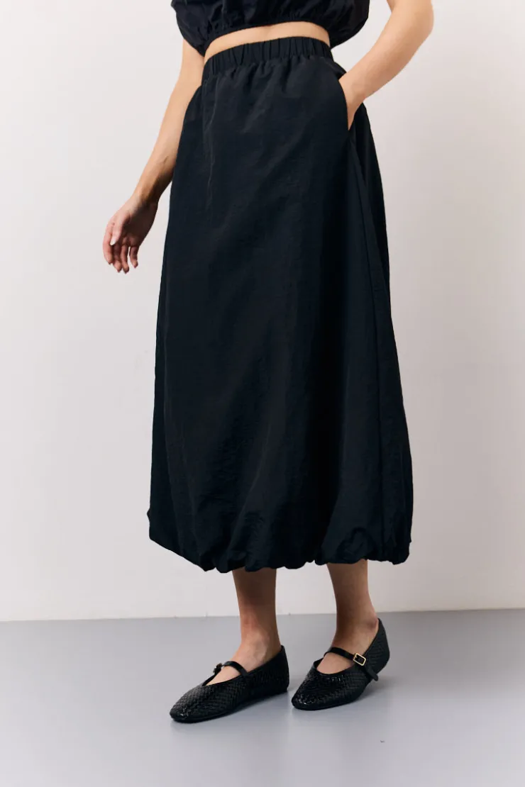 Sale In The Style Balloon Co-Ord Midi Skirt Black