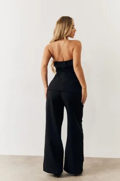 Sale In the Style Bandeau Sweetheart Neckline Waistcoat Black
