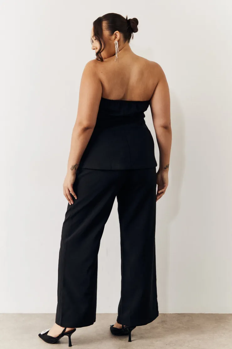 Sale In the Style Bandeau Sweetheart Neckline Waistcoat Black