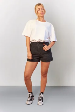 Clearance In The Style Denim Paper Bag Shorts Black