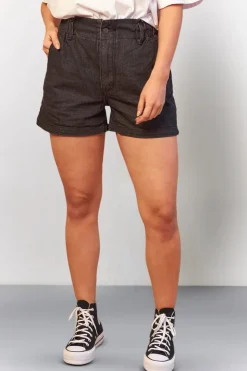 Clearance In The Style Denim Paper Bag Shorts Black