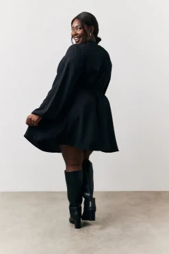 Best In the Style Drape Detail Mini Dress Black
