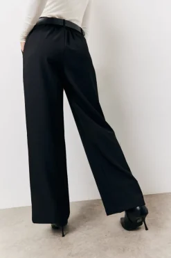 Best In The Style Elasticated Waist Wide Leg Trouser Black