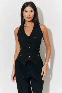 In the Style Embellished Waistcoat Black