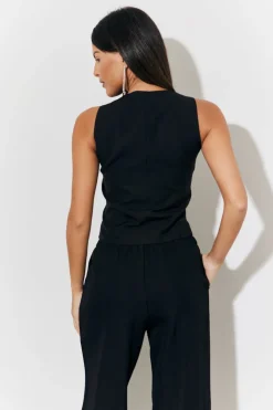 In the Style Embellished Waistcoat Black