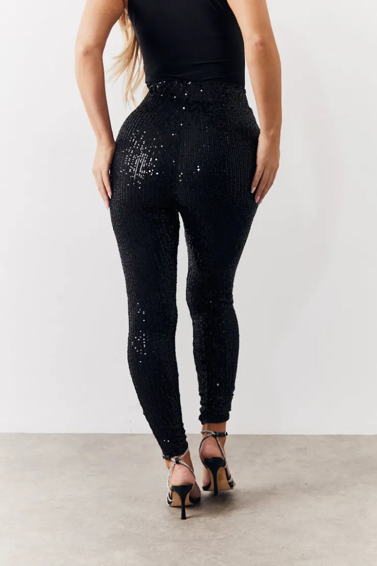 Clearance In the Style Black Premium Sequin Leggings