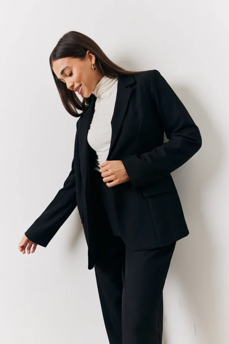 Discount In The Style Relaxed Pocket Detail Blazer Black