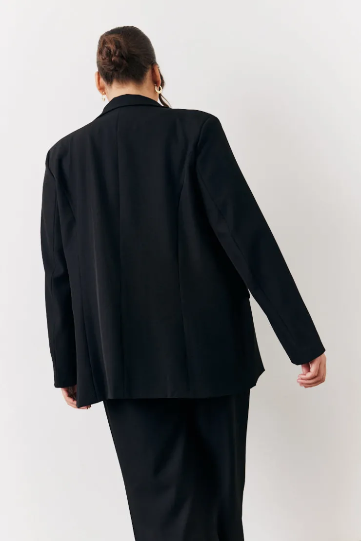 Discount In The Style Relaxed Pocket Detail Blazer Black