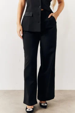 Outlet In the Style Tailored Wide Leg Trouser Black