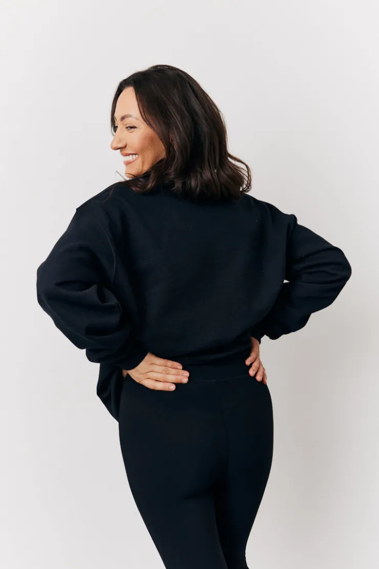 Outlet In The Style Team Bride Slogan Sweatshirt Black
