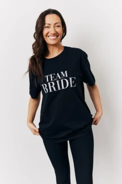 Outlet In The Style Team Bride Slogan T-Shirt Black
