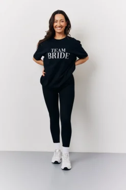 Outlet In The Style Team Bride Slogan T-Shirt Black