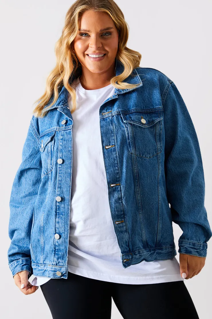 Sale In the Style Denim Jacket Blue
