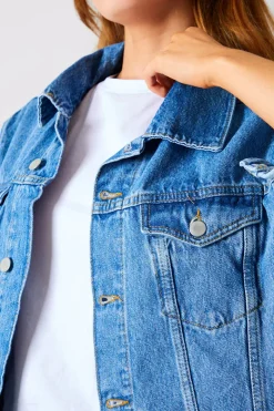 Sale In the Style Denim Jacket Blue