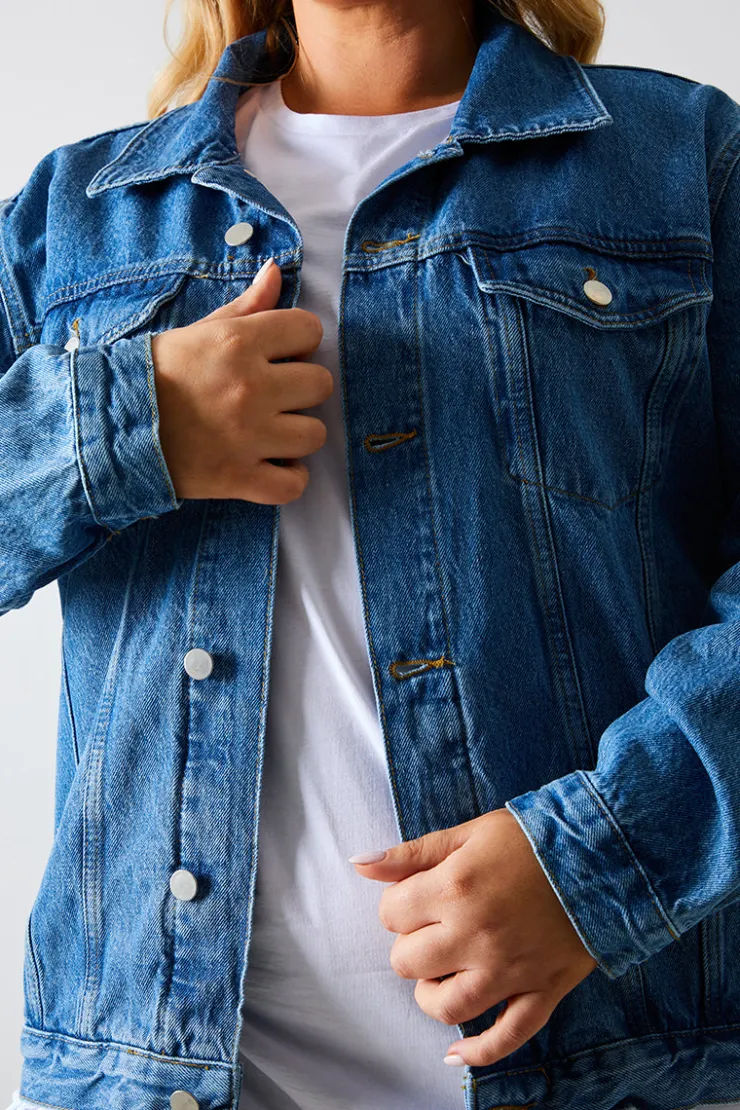 Sale In the Style Denim Jacket Blue