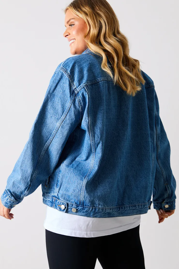 Sale In the Style Denim Jacket Blue
