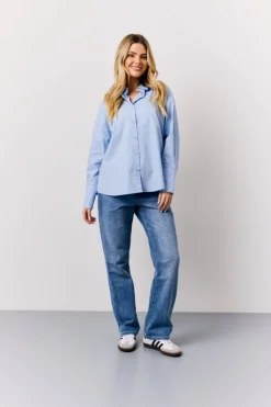 Online In The Style Oversized Shirt Blue