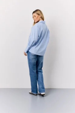 Online In The Style Oversized Shirt Blue