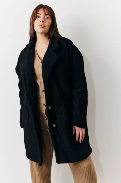 New In the Style Borg Jacket Black