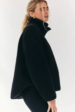 Best Fits Borg Lined Half Zip Up Fleece Black