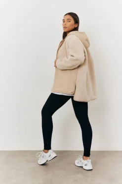 Discount In the Style Borg Patched Quilted Jacket Stone