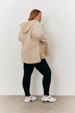 Discount In the Style Borg Patched Quilted Jacket Stone