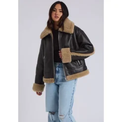 Online Urban Bliss Borg Trim Bonded Aviator