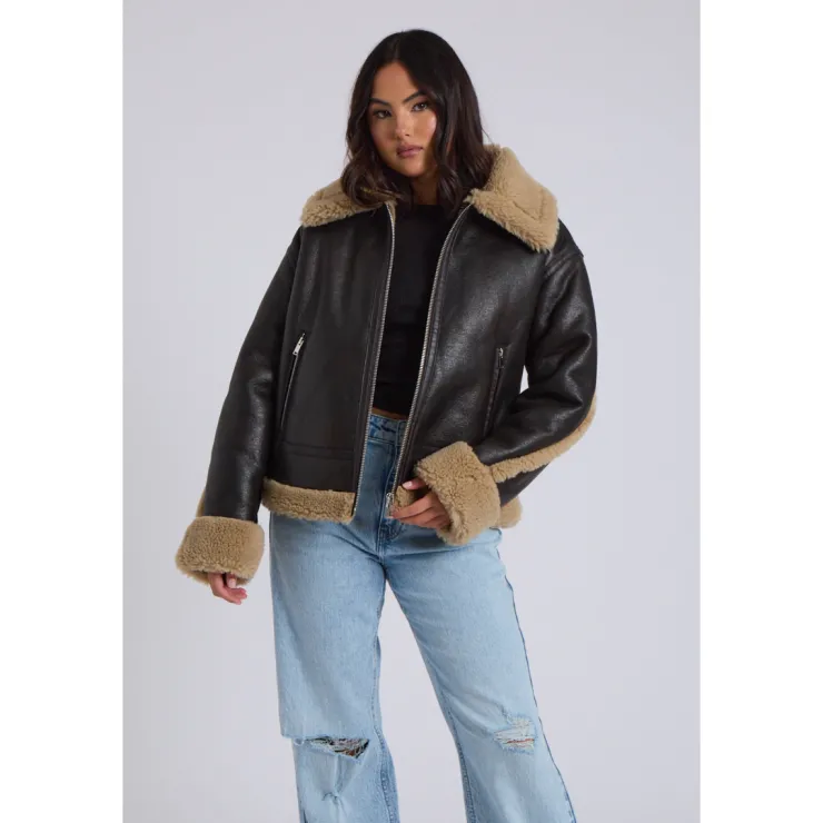 Online Urban Bliss Borg Trim Bonded Aviator