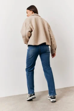 Hot In the Style Boucle Pocket Detail Jacket Oatmeal