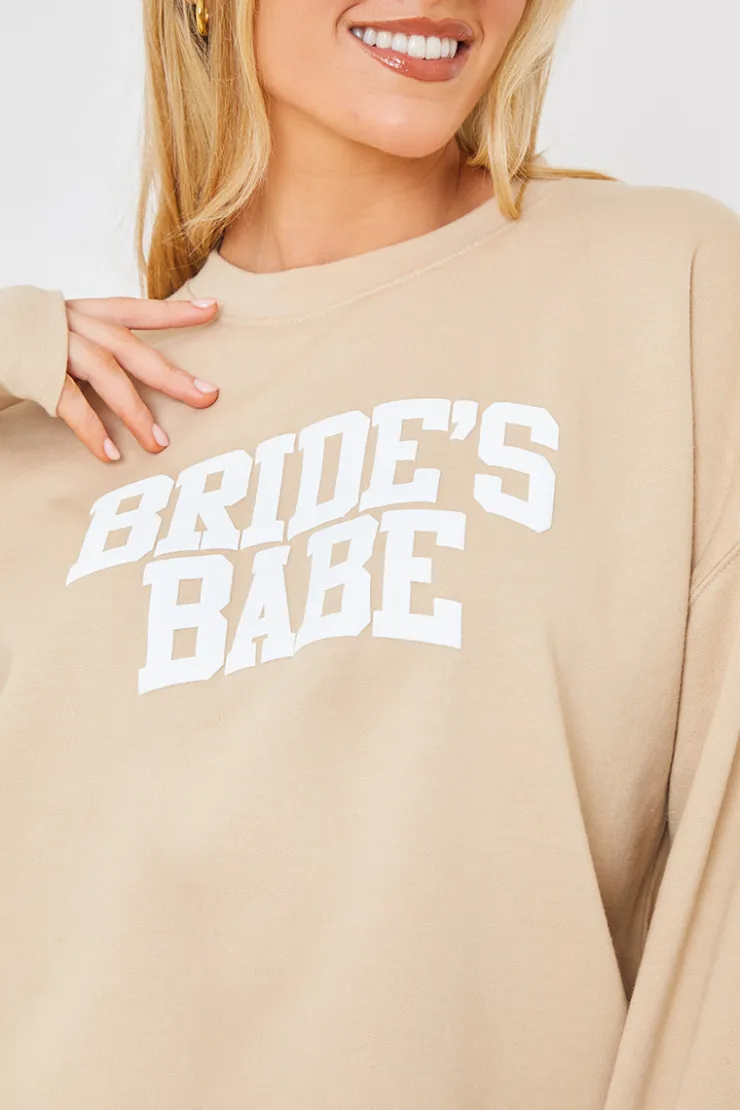 Clearance In The Style Bride Babe's Crew Neck Sweatshirt Stone