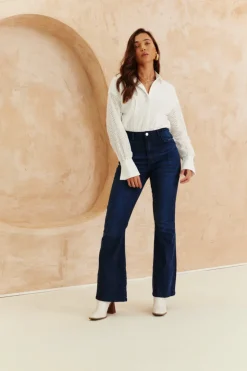 Hot In The Style Broderie Shirt Bodysuit White