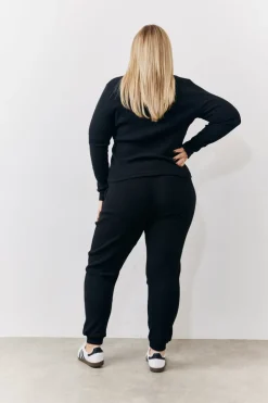 Clearance In The Style Brushed Rib Co Ord Slim Joggers Black