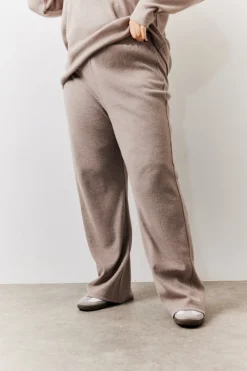 Discount In The Style Brushed Rib Flare Leg Co Ord Trouser Mocha